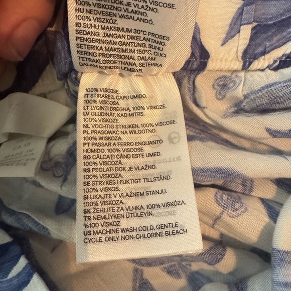 H&M 2 Piece Floral Pant Set Size 10 Blue & White - Picture 10 of 16